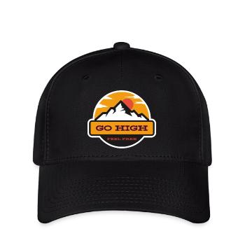 Go High Mountain Sun Motif - Flexfit Cap - black - Front
