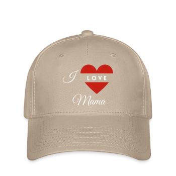 Heart Shape with Love Message for Mom - Flexfit Cap - khaki - Front