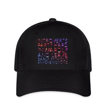 Introvertis Faire la fête dur intérieurement - Casquette Flexfit - noir - Devant