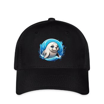 Sceller dans l’eau - Casquette Flexfit - noir - Devant