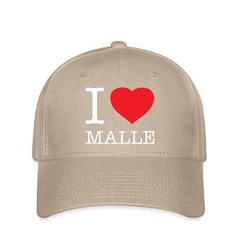 I LOVE MALLE - Flexfit Cap - Khaki - Vorne