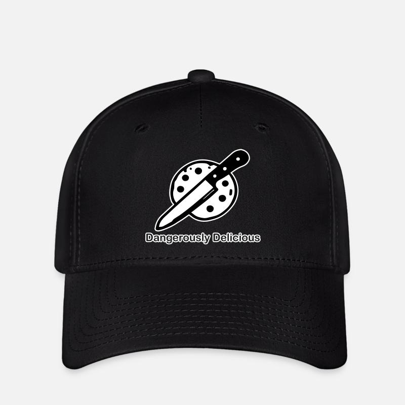 Cookie et couteau - Un design dangereusement délicieux - Casquette Flexfit - noir