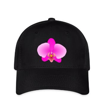 Rosa Orchidee - Flexfit Cap - Schwarz - Vorne