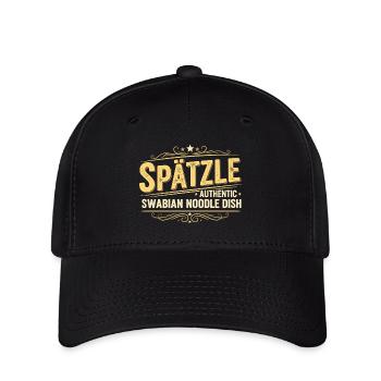 Spätzle, plat de nouilles souabe authentique, design - Casquette Flexfit - noir - Devant