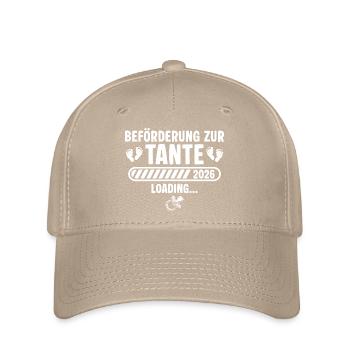 Tante 2026 Schwangerschaft verkünden - Flexfit Cap - Khaki - Vorne