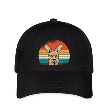 Kangaroo Retro Sunset - Flexfit Cap - black - Front