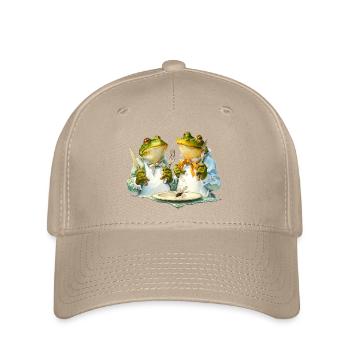 Froschköche am Tisch - Flexfit Cap - Khaki - Vorne