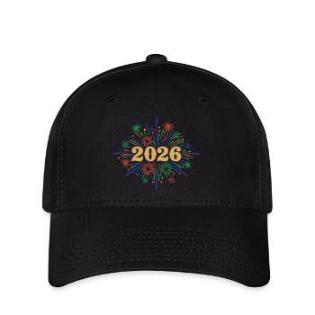 2026 Fireworks Celebration Design - Flexfit Cap - black - Front