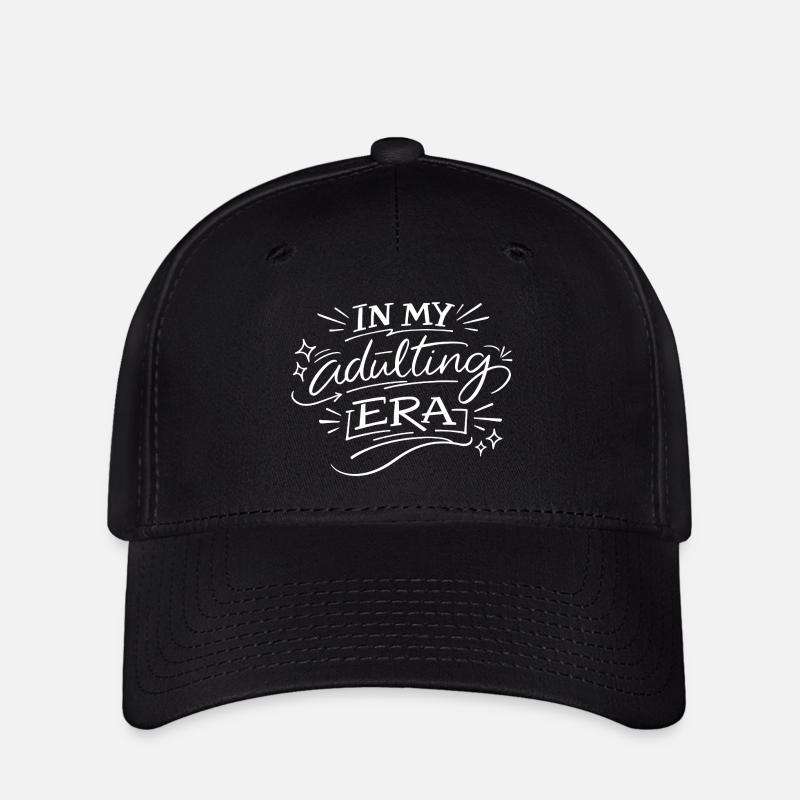 À mon époque d’adulte – Dicton de la typographie moderne - Casquette Flexfit - noir