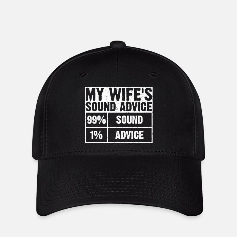 My Wife's Sound Advice Graphic Tee - Flexfit Cap - black