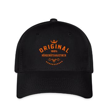 Original 100 Prozent Hörgeräteakustiker - - Flexfit Cap - Schwarz - Vorne