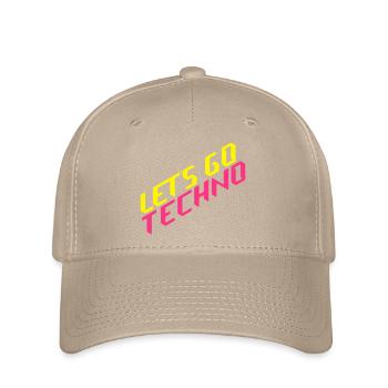 let's go techno - Flexfit Cap - Khaki - Vorne