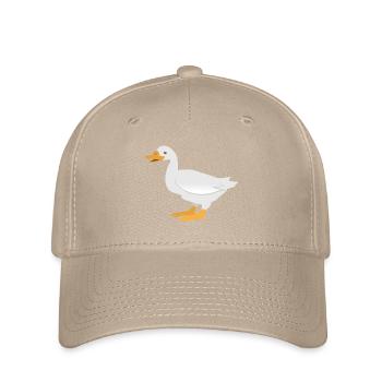 Stehende weiße Ente - Flexfit Cap - Khaki - Vorne