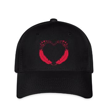 flying_heart - Flexfit Cap - Schwarz - Vorne