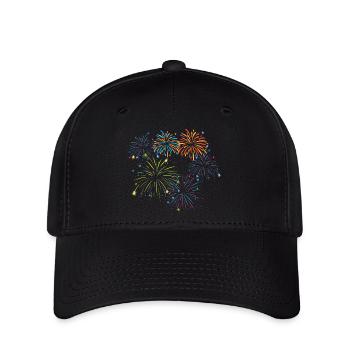 fireworks new year's eve firecracker rockets - Flexfit Cap - black - Front