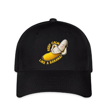 Restez calme comme une banane - Casquette Flexfit - noir - Devant