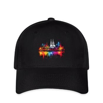 Köln Kölner Dom Deutschland Stadt Skyline Splash - Flexfit Cap - Schwarz - Vorne