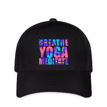Atmen - Yoga - Meditieren - Flexfit Cap - Schwarz - Vorne