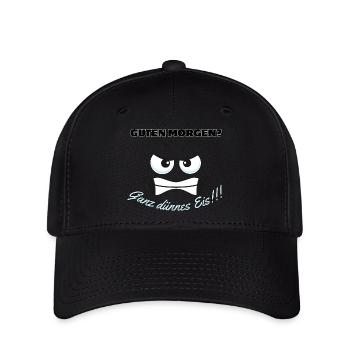 Wütendes Eisbär Motiv mit Spruch - Flexfit Cap - Schwarz - Vorne
