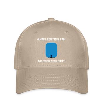Always Expecting Rain even under a cloudless Sky - Flexfit Cap - Khaki - Vorne