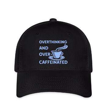 Overthinking and overcaffeinated in blau - Flexfit Cap - black - Front