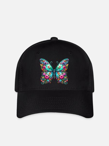 Schmetterling - Flexfit Cap - Schwarz