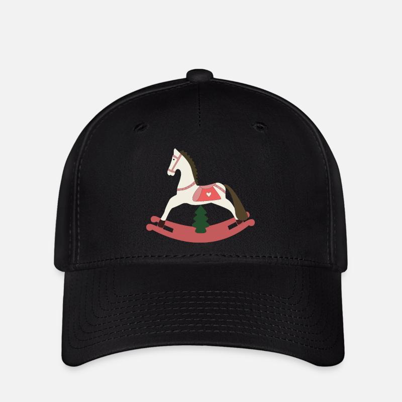 Cheval à bascule Noël - Casquette Flexfit - noir