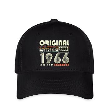 Original 1966 Jahrgang Vintage Geburtstag Retro - Flexfit Cap - Schwarz - Vorne