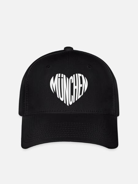 Silhouette de cœur de Munich - Variable de couleur du design - Casquette Flexfit - noir