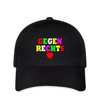 Gegen rechts - Flexfit Cap - Schwarz - Vorne