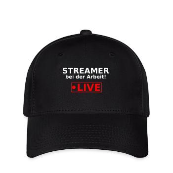 Streamer Stream Live Twitch Livestream pog - Flexfit Cap - Schwarz - Vorne