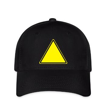 Warnschild Blanko - Flexfit Cap - Schwarz - Vorne