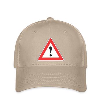Road Sign exclamation point - Flexfit Cap - khaki - Front