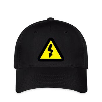 électricité panneau de signalisation - Casquette Flexfit - noir - Devant