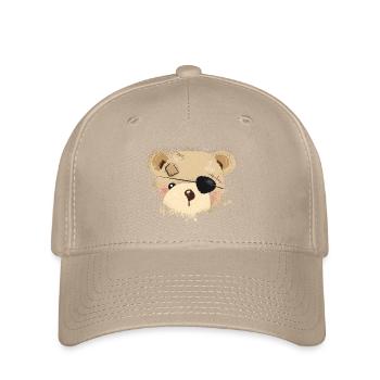 Teddy with eye patch - Flexfit Cap - khaki - Front