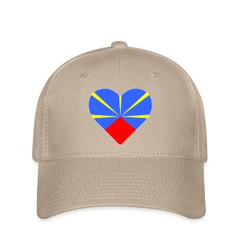 Coeur drapeau l’île de la réunion - Casquette Flexfit - kaki - Devant