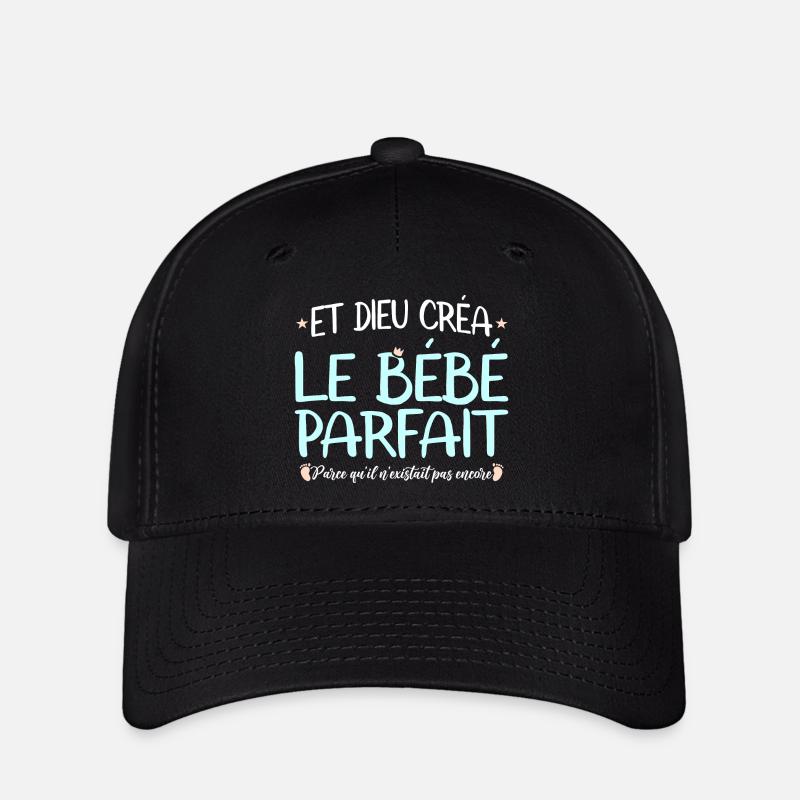 Et dieu créa le bébé parfait body mignon naissance - Casquette Flexfit - noir
