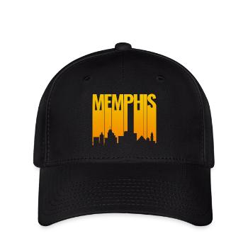 Memphis Skyline Gold Gradient - Flexfit Cap - black - Front
