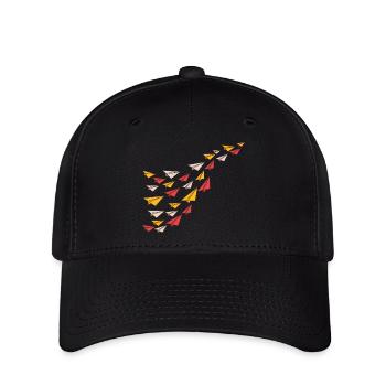 Avions en papier - Casquette Flexfit - noir - Devant