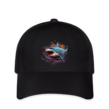 Roi des profondeurs. Requin style graffiti. - Casquette Flexfit - noir - Devant