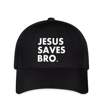 Jesus saves bro - Flexfit Cap - Schwarz - Vorne
