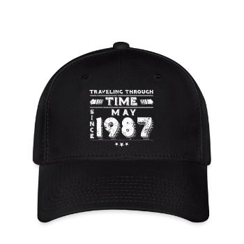 Vintage Time Travel anniversaire Design mai 1987 - Casquette Flexfit - noir - Devant