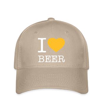 I LOVE BEER Bier - Flexfit Cap - Khaki - Vorne