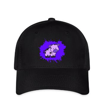 kuh klecks - Flexfit Cap - Schwarz - Vorne