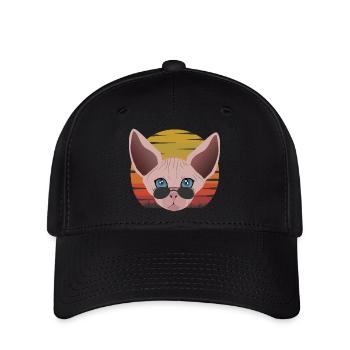 sphinx cat sunset - Flexfit Cap - black - Front
