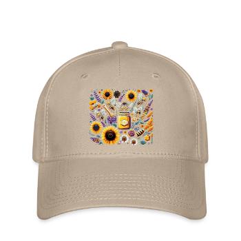 Vibrant, colorful artwork with bees - Flexfit Cap - khaki - Front