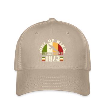 Legend Born 1973 anniversaire 51 ans - Casquette Flexfit - kaki - Devant