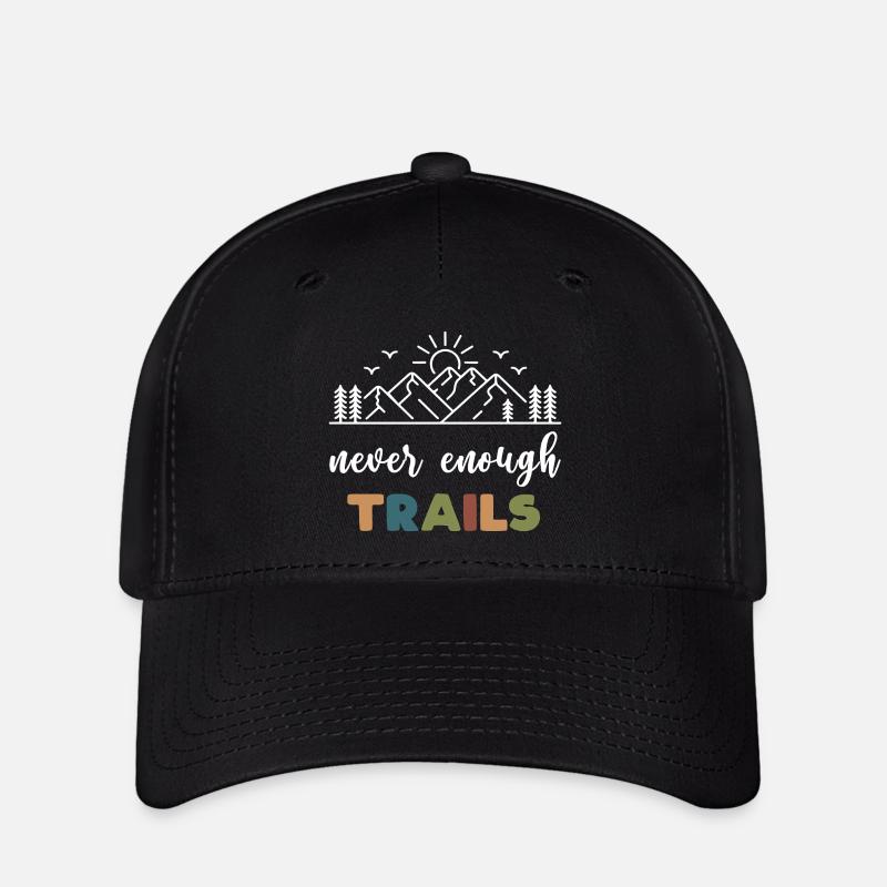 Trail Running - Jamais assez de sentiers - Casquette Flexfit - noir