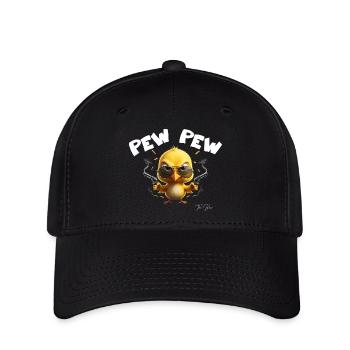Rebellisches Küken in Sonnenbrille PEW PEW MADAFAKAS - Flexfit Cap - Schwarz - Vorne