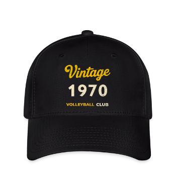 Millésime 1970 – Club de volley-ball Rétro Année de naissance - Casquette Flexfit - noir - Devant
